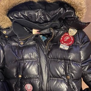 Victoria's secret pink "are we there yet" puffer coat size medium